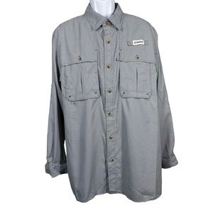 MAGELLAN Fish Gear Men’s Sz L Angler Fit Checked Convertible Sleeve Vented Shirt